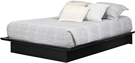 South Shore Möbel Basic Collection Full Plattform Bett, Ahorn natur, Pure Black