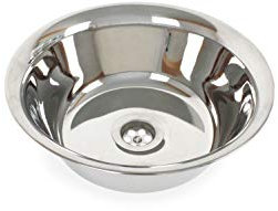 Edelstahl Spülbecken Camping Spüle Waschbecken Foodtruck Marktstand 32 cm Ø Anschluss 1 1/2 (ad-ideen)