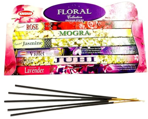 Floral Incense Sticks Assorted Hand Rolled Indian Incense Gift Set Multi Pack By Krishan