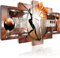 B&D XXL - Quadro Astratto 200x100 cm 5 Pezzi Stampa su tela in TNT XXL Immagini Moderni Murale Fotografia Grafica Decorazione da parete Quadri Componibili marrone arancione argento 020101-221