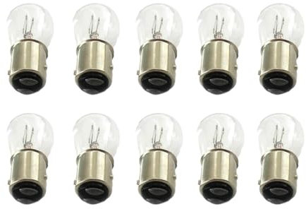 CARALL 10 Pezzi Lampadine Alogene P21/4W BAZ15D Asimmetrica 12V 21/4W, Ricambi Lampade 12V Per Auto e Moto