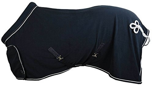 HKM 7224 Fleecedecke mit Kragen, Pferdedecke Stalldecke Weidedecke, Dunkelblau, 135 cm