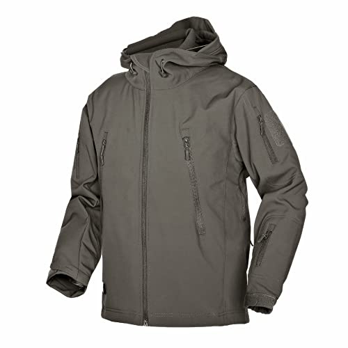Kelmon Uomo Tattico Softshell Giacca Multifunzionale Outdoor Camouflage Militare Pile Fodera Impermeabile Antivento Calda Cappuccio Cappotto