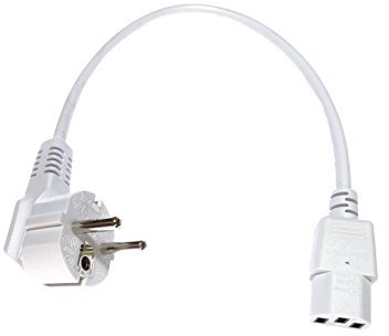 Netzkabel Schutzkontaktstecker auf Kaltegrätebuchse (40cm, gerade, weiß)