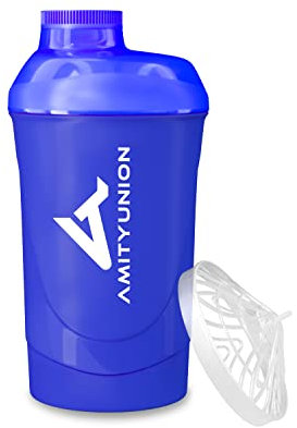 Shaker à protéines 800 ml avec tamis - Gobelet fitness Deluxe - Shaker à protéines anti-fuite - Sans BPA, avec graduation pour shakes crémeux à base de protéines de lactosérum
