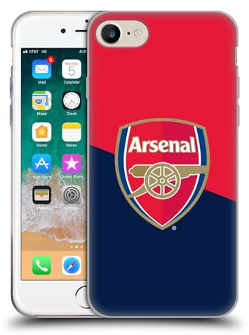 Head Case Designs Offizielle Arsenal FC Logo Blau Und Rot Wappen 2 Gelhülle [Militärischer Schutzgrad] Kompatibel Mit Apple iPhone 7/8 / SE 2020 & 2022 Und Kompatibel Mit MagSafe