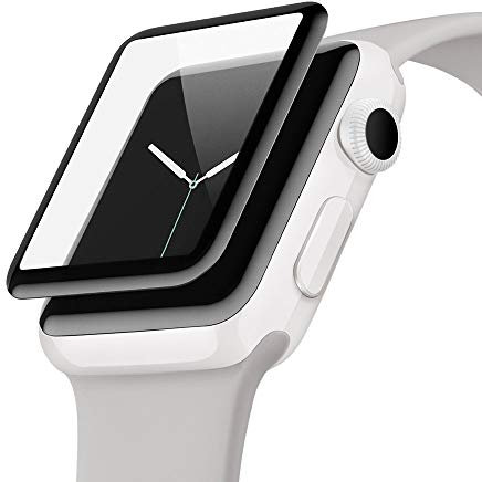 Belkin ScreenForce UltraCurve-Displayschutzfolie (für die Apple Watch der Serie 2, 38 mm, vollflächiger Schutz mit abgerundeten Kanten, echtes Glas, kratzfest) schwarz