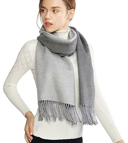 RIIQIICHY Echarpe Gris Femme Hiver Chaud Chale Grosse Echarpes Femme Grande Pashmina Cadeau Femme Anniversaire Noel