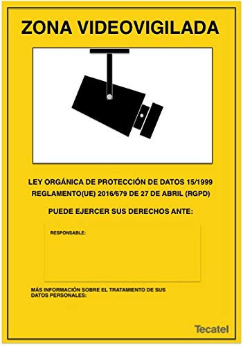 Cartel de zona videovigilada PVC intemperie 30x21cm