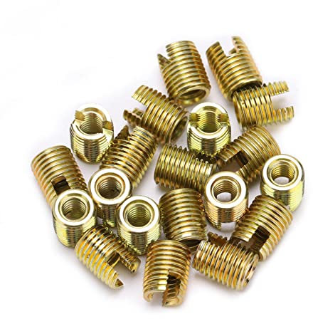 20 Stücke 302 Kohlenstoffstahl Selbstschneidende Gewindeeinsatz Schraube Buchse Reparatursatz Gewinde Reparatureinsatz(Inner M4*0.7 Outer M6.5 * 0.75)