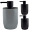 Spirella Seifenspender Jaro mit Edelstahlpumpe Flüssigseifen-Spender Porzellan 300ml Langliebig und Robust Grau Schwarz, Grey