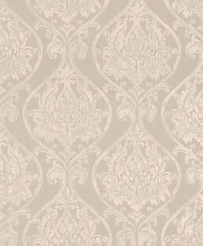 Casa Padrino Barock Wohnzimmer Tapete Creme/Beige 10,05 x 0,53 m - Hochwertige Textiltapete im Barockstil
