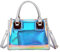 AlwaySky Damenmode Transparente Tasche 2 in 1 Handtasche Top Griff Tote Schulter Crossbody Tasche (Laser-Silber)