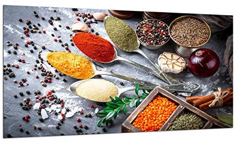 TMK - Piastra di copertura 90 x 52 cm copertura piano cottura a induzione universale in ceramica per piatti da cucina paraspruzzi tagliere in vetro temperato, decorazione spezie