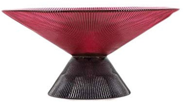GAXQFEI Tatsächliche Große Fruchtplatte Home Wohnzimmer Couchtisch Esstisch Bunte Gestreifte Glas Snack Getrocknete Obstschale,Lila