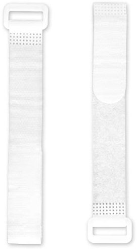 FrogJim 15x Sujetacables con cierre de gancho y bucle 40 cm blanco con hebilla - sujetacables reutilizables de gancho y bucle de 40cm – nylon KWS4015