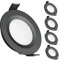 acegoo 4 x LED Einbaustrahler 12V Einbauleuchte 3W Flach Spot Loch 58-65mm Deckenleuchte Downlight für Boot Wohnwagen Wohnmobil Camper Auto Bad Möbel, Voll Aluminium Warm Weiß(Schwarz)