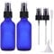 LIYUABU 60ml Flacon Vaporisateur Vide Verre Bleu Givré,Flacons spray vide de voyage rechargeables et réutilisables pour les huiles essentielles,les cheveux,les parfums et le nettoyage (Paquet de 2)