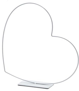 NaDeco Metallherz in Weiß, liegend, mit Fuß, wählbar in Größen von 25-58cm | Metallring stehend | Dekoring | Drahtring zum Basteln | Metallring für Wickeltechnik | Trockenblumen-Ring, Größe:39 cm