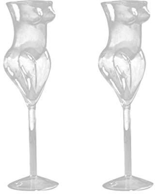 U/ D Cocktailglas in Form einer nackten Frau, für Champagnergläser, Whiskeybecher für Zuhause, Bar, Junggesellinnenabschied, 2 Stück