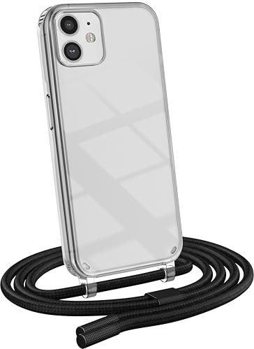 MyGadget Handykette für iPhone 11 - [ Hülle mit Band abnehmbar & verstellbar ] - Handyhülle mit Handyband zum Umhängen Schnur Case Schutzhülle - Schwarz