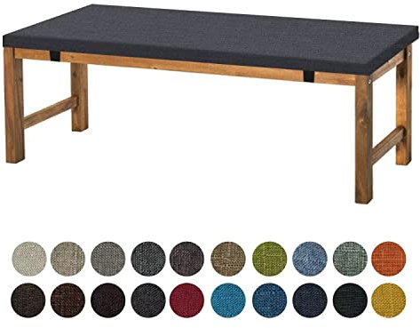 Aselbia Bankauflage Sitzkissen 80X30X5CM,Waschbare Rutschfestes Bankkissen Sitzauflage Bequeme Bankpolster für Bank, Fensterbank, Gartenmöbel, Terrasse, Drinnen,Dunkelgrau Blau