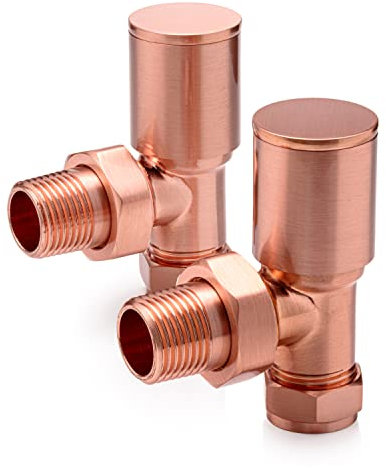 Sandy Beach Radiator Valve - Radiator Valves Set for Bathroom Radiator Towel Rail, Copper Radiator Valves, Angled Radiator Valves, Towel Radiator Valves - Durable & Efficient Valve for Radiators 15mm