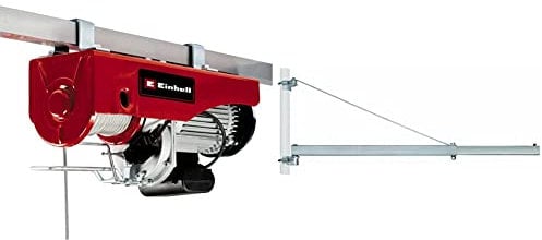 Einhell Seilhebezug TC-EH 1000 (1.600 W, bis zu 500 kg auf 18 m, bis 999 kg auf 9 m, Not-Aus, autom. Bremse, autom. Endabschaltung, 18 m Drahtseil Ø 6 mm) & Schwenkarm SA 1100