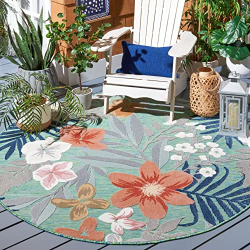 SAFAVIEH Modern Wohnzimmer, Esszimmer, Schlafzimmer - Cabana Collection, Mittlerer Stapel, Grün und Rost, 196 X 196 cm
