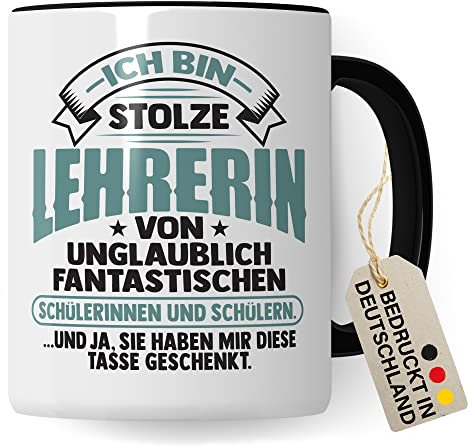 Lehrerin Tasse mit Spruch personalisiert Geschenkidee für Lehrerinnen Lehramt Abschied Abschiedsgeschenk Kaffee-Becher