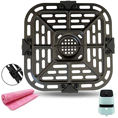 Padella quadrata per friggitrice ad aria istantanea Vortex 2QT Mini forno friggitrice ad aria, 17,8 cm, griglia con paraurti in gomma per friggitrice ad aria istantanea 2QT, antiaderente, lavabile in