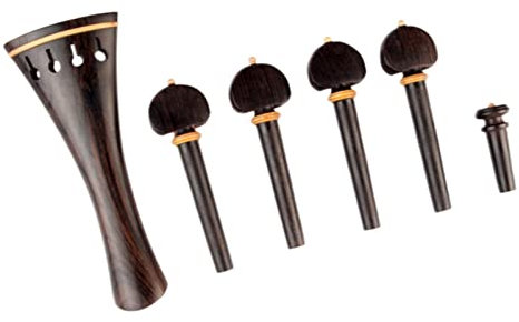Violine Ersatzteile 4/4 Saitenhalter + Stimmwirbel + Stachel Ebenholz Violine Geige Set Ersatz Violine Zubehör