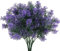 KOSHIFU 4 Piezas Flores Artificiales Exteriores Interiores Púrpura Plantas Artificiales Arbustos 7 Ramas Flores Plástico Decorativas Primavera Verano para Balcón Jardín Cementerio Ventana Hogar Jarrón