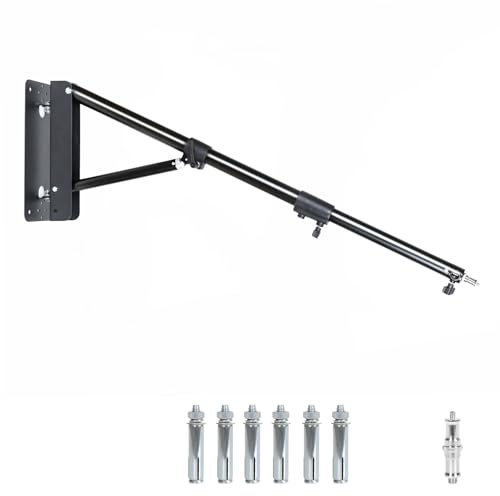 LTRINGYS Ringlicht-Wandhalterung, dreieckiger Galgenarm, 173 cm, verstellbare Kamerahalterung für Salons, Softbox, Fotografie, Stroboskoplicht, Monolight-Reflektor