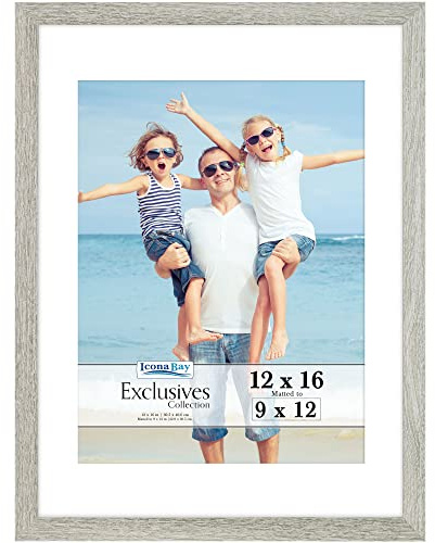Icona Bay - 30 x 40 cm Grey Alder Picture Frame - Robust Composite Wood Frame 30x40 - Minimalist Design - For Standing or Wall Mounting - Exclusive Collection