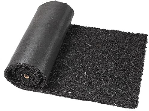 Harmiden Mulchmatte aus recyceltem Gummi, Rolle, permanenter Mulch, Gehweg, Weg für Landschaftsbau, Outdoor, 2,4 x 6,1 m, Schwarz