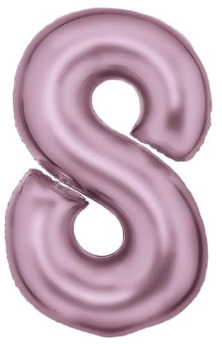 Amscan Große Zahl 8 Silk Lustre pastellpink Folienballon N34 verpackt 86 cm, Pink