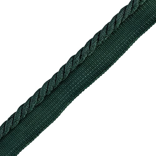 Discount Fabrics LTD Flange Cord - 19mm Cotton Piping for Sewing, Cushions, Upholstery Ribbon Flanged Trim Cushion Sewing Thread Plait Furnishing Cushions (Bottle Green,5m)