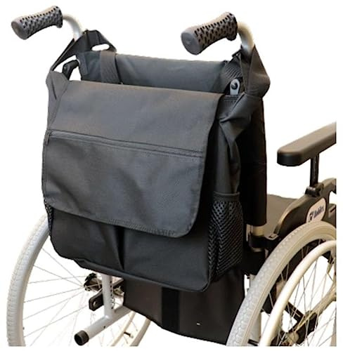 FabaCare Rollstuhltasche hinten, abnehmbare Einkaufstasche für Rollstuhl, Umhängetasche, Rollstuhlrucksack, Rollstuhl-Tasche, Rollstuhlsack, Universal Tasche, Aufbewahrungstasche, schwarz