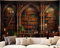 QGHOT Mittelalterlicher Wandteppich, Vintage-Bücherregal, Wandbehang, Bibliotheks-Wandteppich, alte Bücher als Deko, Arbeits-, Schlaf-, Wohnzimmer, großes Regal, Zoom, Video-Hintergrund, 230 x 178 cm