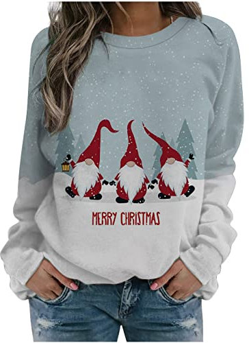 Susenstone Pull à Capuche de Noël pour Femme - Moche et Mignon en Coton - Motif Renne - Drôle et Chic - Xmas Tops Pas Cher