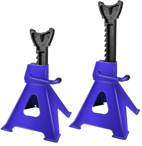 3T Unterstellböcke, Stützböcke KFZ, Wagenheber Abstellböcke mit Sicherung, Höhenverstellbar 290-430mm Stahl Stützfuß, Unterstellbock für Auto PKW(2 Stück)