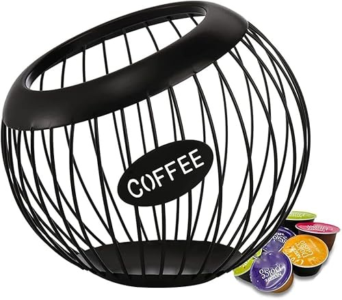 Dytabepl Kaffeeregalhalter, K-Tassen- und Espresso Kaffee Regal Organizer mit Großem Fassungsvermögen, Aufbewahrung Korb für Kaffee Kapseln aus Metall