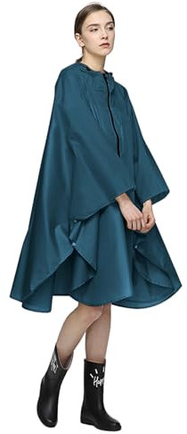 LAMA Mode Regenponcho Unisex Regenmantel Atmungsaktiv Regencape Leicht Regenjacke Regenschutzbekleidung Raincoat als Picknickdecke Sonnensegel für Herren Damen Wandern Camping Reisen, Meeresblau