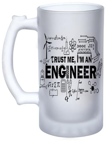 Trust Me I am an Engineer, 16oz Frosted, Tankard, Stein, Pint Beer Glass/Mug.