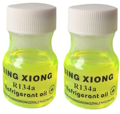 SOLUSTRE 2 Pièces Détecteur de Fuite Climatisation Voiture Colorant Fluorescent 60Ml Huile Réfrigérante Outil Détection Compact pour Entretien Auto