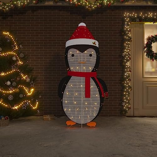 Home Items, dekorative Weihnachtsfigur mit Schnee-Pinguin, luxuriöser LED-Stoff, 180 cm, Anzugmöbel