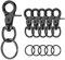 Schlüsselanhänger Karabiner, Karabinerhaken mit Drehgelenk Wirbelkarabiner, Hundeleine Hundeleinen Schlüsselanhänger für Hunde Gepäckschnalle Drehbar Schwarz