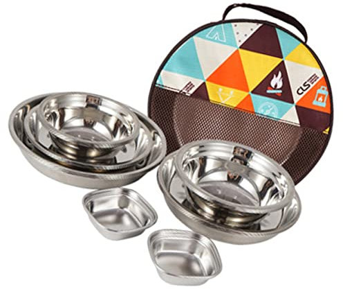 Gogogmee Kit Vaisselle Camping Assiettes Feu Camp Vaisselle Extérieur Couverts Assiette Camping Bol