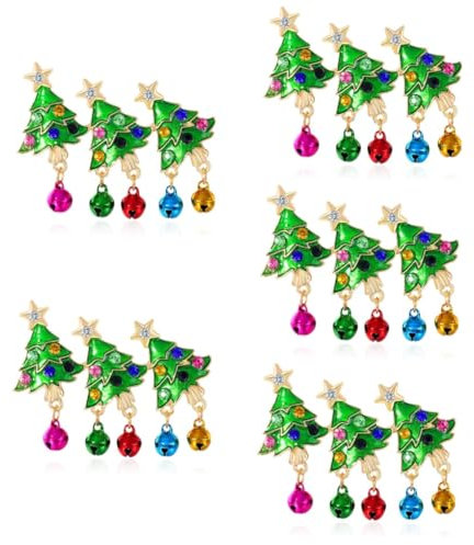 GALPADA 5st Weihnachtsbaum-brosche Anstecknadel Für Kleidung Weihnachts-emaille-pin Weihnachts-anstecknadel Strass Weihnachten Broschen Für Tasche Weihnachtsbrosche Pin-ästhetik Legierung